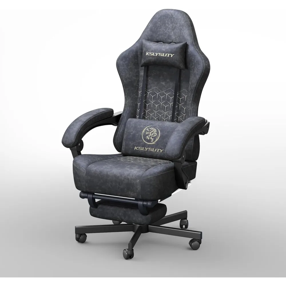 

Gaming Chair Breathable Leather with Pocket Spring Cushion,Wide and High Ergonomic Office Chair with Headrest,Computer Gaming Ch