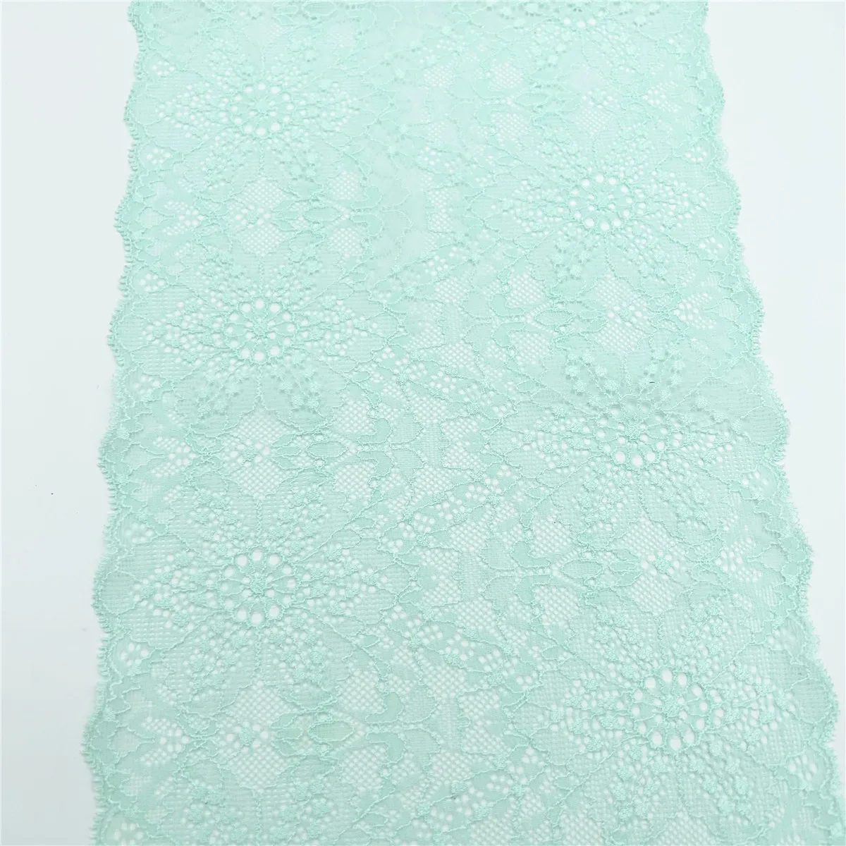 3y/lot Width 19.50cm Green Elastic Stretch Lace Trim Skirt Hem Underwear Sewing Craft DIY Apparel Fabric Lace For Dress Sleeve