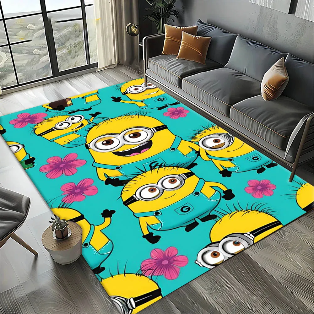 3D Kawaii Cartoon M-Minions-s Cute Carpet Rug Art for Room Decor Sofa Christmas Halloween Gifts Fans Area Rug Non-slip Floor Mat