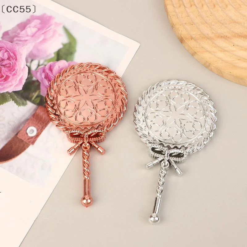 [CC55] مرآة مكياج محمولة عتيقة محمولة باليد، مرايا مستحضرات تجميل مستديرة، أداة تجميل لمرآة المحكمة الأوروبية النبيلة القديمة