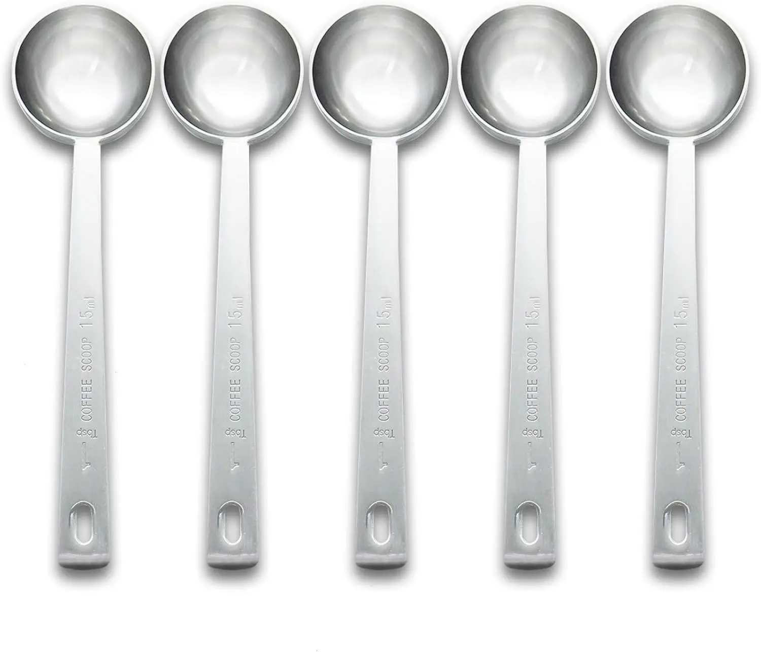 

Набор мерных ложек для кофе из нержавеющей стали, 5 штук, с длинной ручкой для удобства использования и очистки