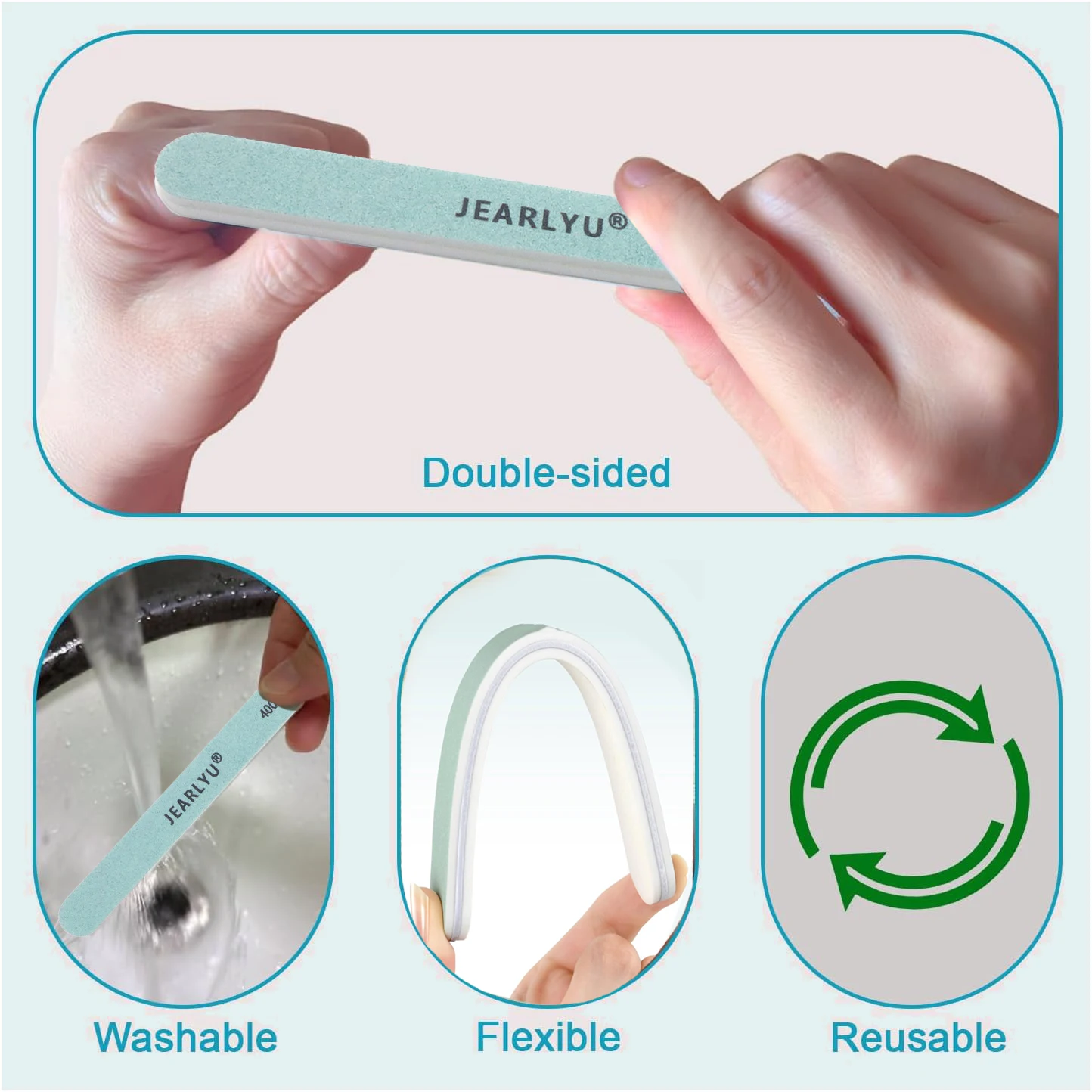 3/5/10Pcs Double-Sided Nail File Polishing Buffer Strip Manicure File For Nails Silver Jewelry Polishing Nail Accessories Tools