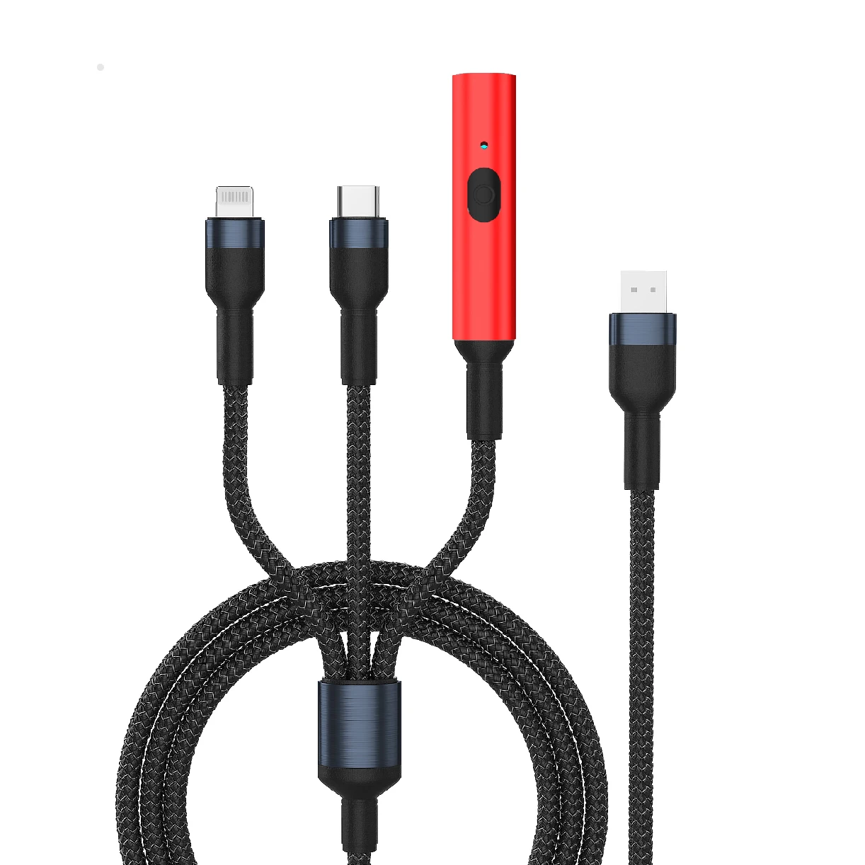 Универсальный зарядный кабель 3 в 1, с USB-портом типа C и прикуривателем