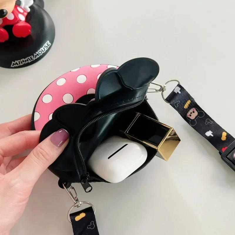 女性用ディズニーミニーマウスバッグ,女性用ミニシリコンショルダーバッグ,メイクアップ収納バッグ,ショッピング,旅行,カワイイガール