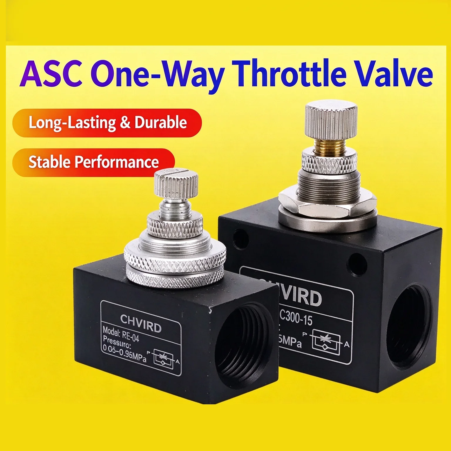 Pneumatic Throttle Valve 2/4-Point Air Speed Control Regulating Flow Control Valve ASC200 Series - Sizes 08 06 10 15