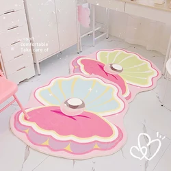 Art Creative Shell Carpet Comfortable Soft Bedroom Rugs Pink Girl Room Decoration Rug Bathroom Drying Absorbent Door Mat Tapete