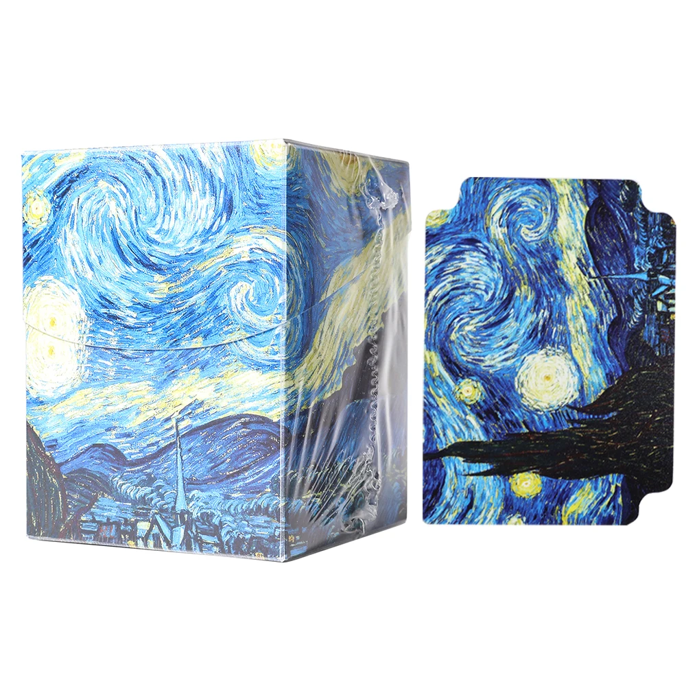 100+ BASIC LANDS Plastic Trading Card Box Holds Double-Sleeved Cards TCG/CCG Storage Card Deck Case for MTG/YGO With Two Divider view 3