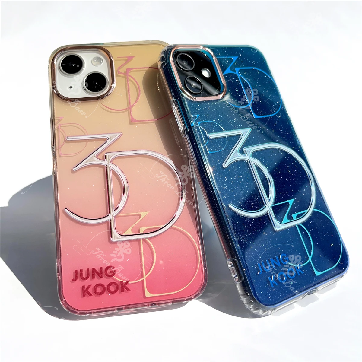 حافظة هاتف KPOP JK ثلاثية الأبعاد لهاتف آيفون 16 PLUS 15 PRO MAX 12 Pro max 11 Pro max 13Pro 14 Pro max 13MINI Glitter Luxury Shell