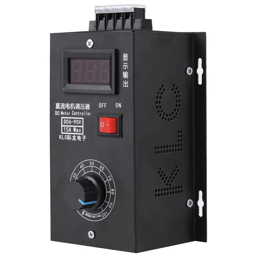 Infinite speed regulation, high-precision voltage regulation 6V-90V universal PWM DC motor speed controller PLC 15A J