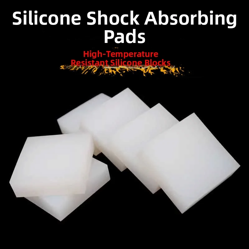 Feuille de caoutchouc de silicone blanc, plaques carrées de gel de pton, tampons antichocs, haute température, large 50-300mm, o
