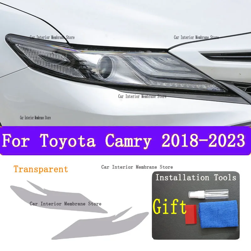 

For Toyota Camry 2018-2023 Rear Headlamp Car Styling Sticker Headlamps TPU Smoked Black taillight Protector Film accessories
