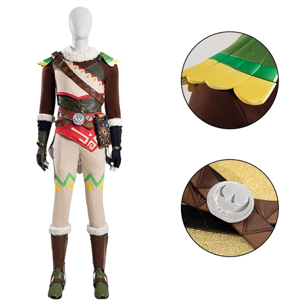 

New Link Cosplay Costume Liet Set with Sheikah Slate Lizalfos Set Halloween Man Game Costums