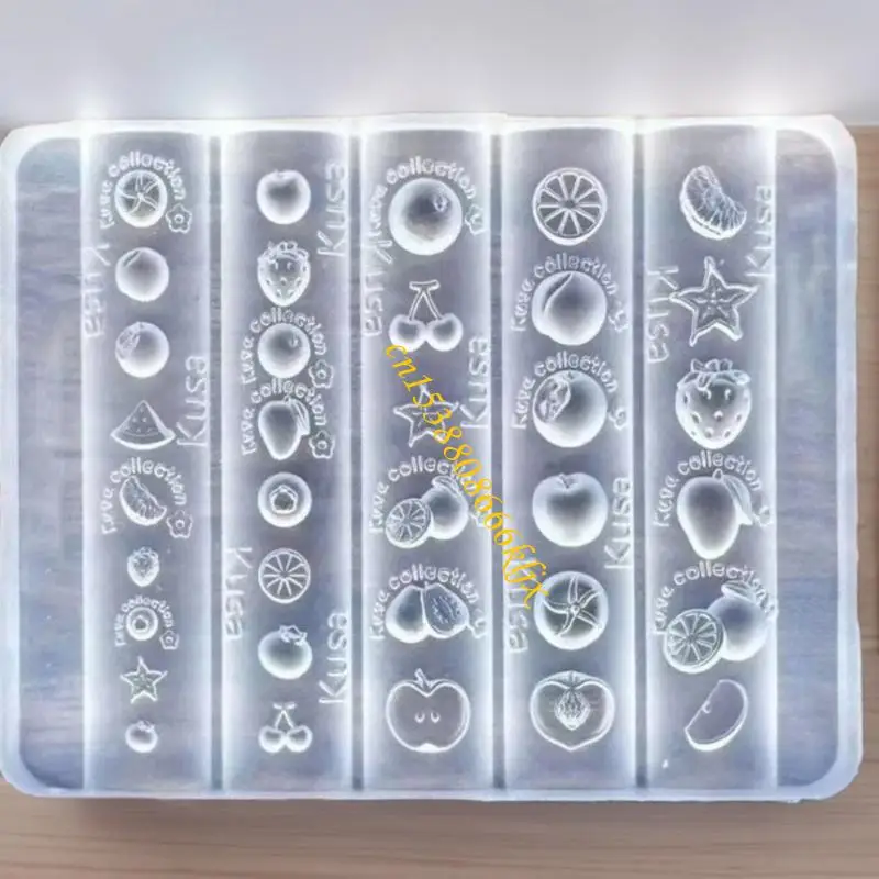 أظافر الفاكهة المصنوعة يدويًا أسماء القالب السيليكون للأظافر الفريدة زخرفة زخرفة المشاريع قالب فن الأظافر 066C