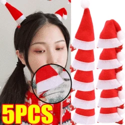 5/1Pcs Christmas Santa Hat Hair Grips Hair Clips For Girl Festival Gift Hairpin Cute Hairpin Headwear Hair Accessories Jewelry