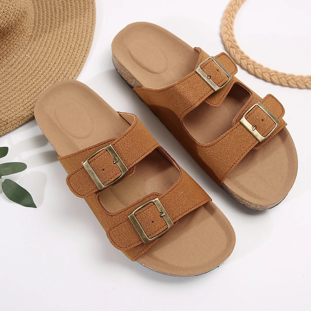 Kapcie damskie 2024 New Summer Fashion Shoes Thick Sole Cork Slippers Summer Beach Classic Open Toe Flat Sandals Slides Women