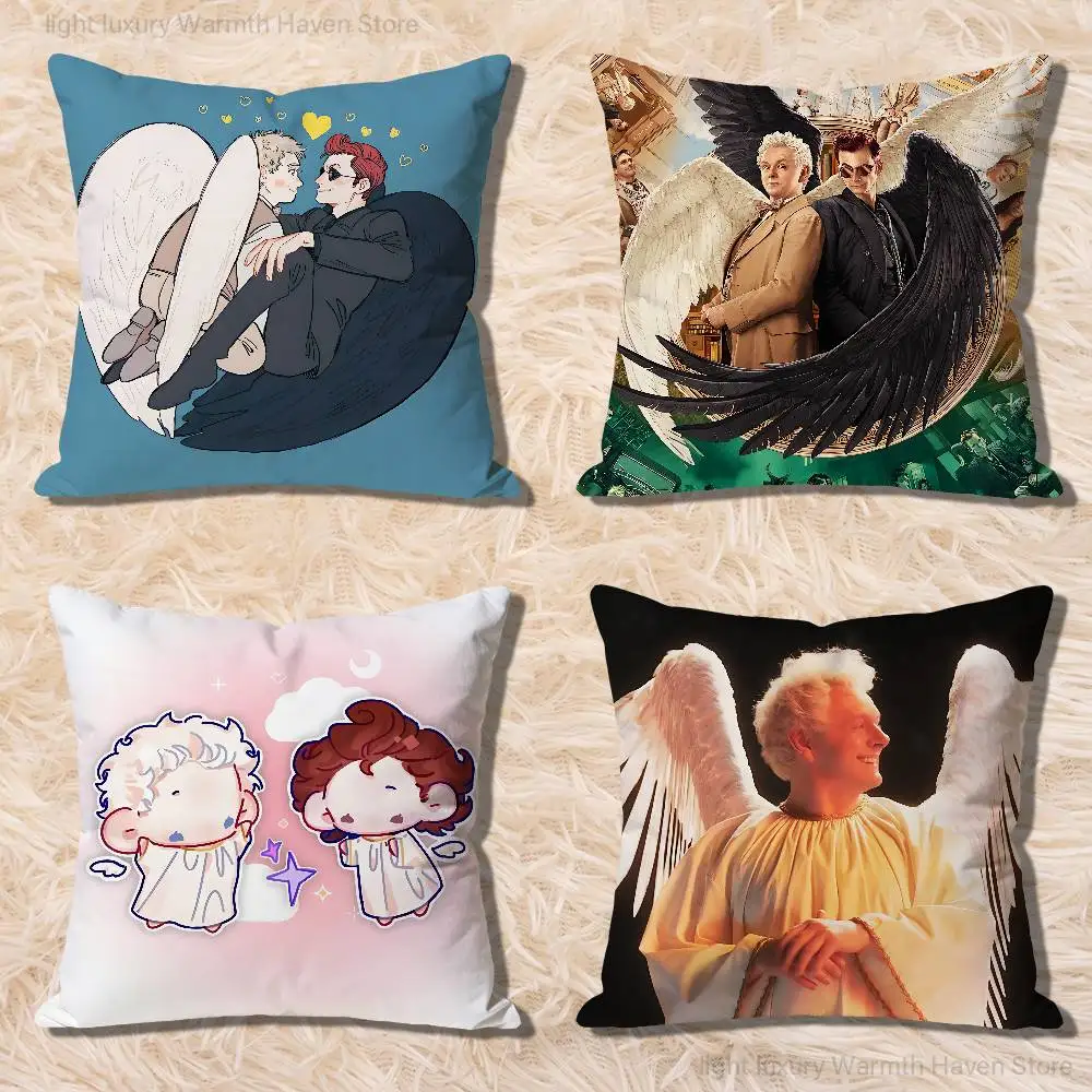 

TV G-Good O-Omens Pillow Cases for Bedroom Living Room Sofa Home Decor Polyester Cushion Cover with Zipper