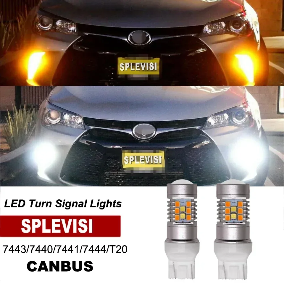 

2x 7443 7444 Switchback LED Turn Signal Light Bulb For Toyota Camry 2015-2017 Tacoma 2024-2025 Toyota 4Runner 20014-2019