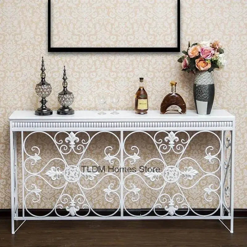 

Table American Wrought Iron Living Console Room Furniture Console Tables Retro Creative Home Corridor Decoration Hallway Table