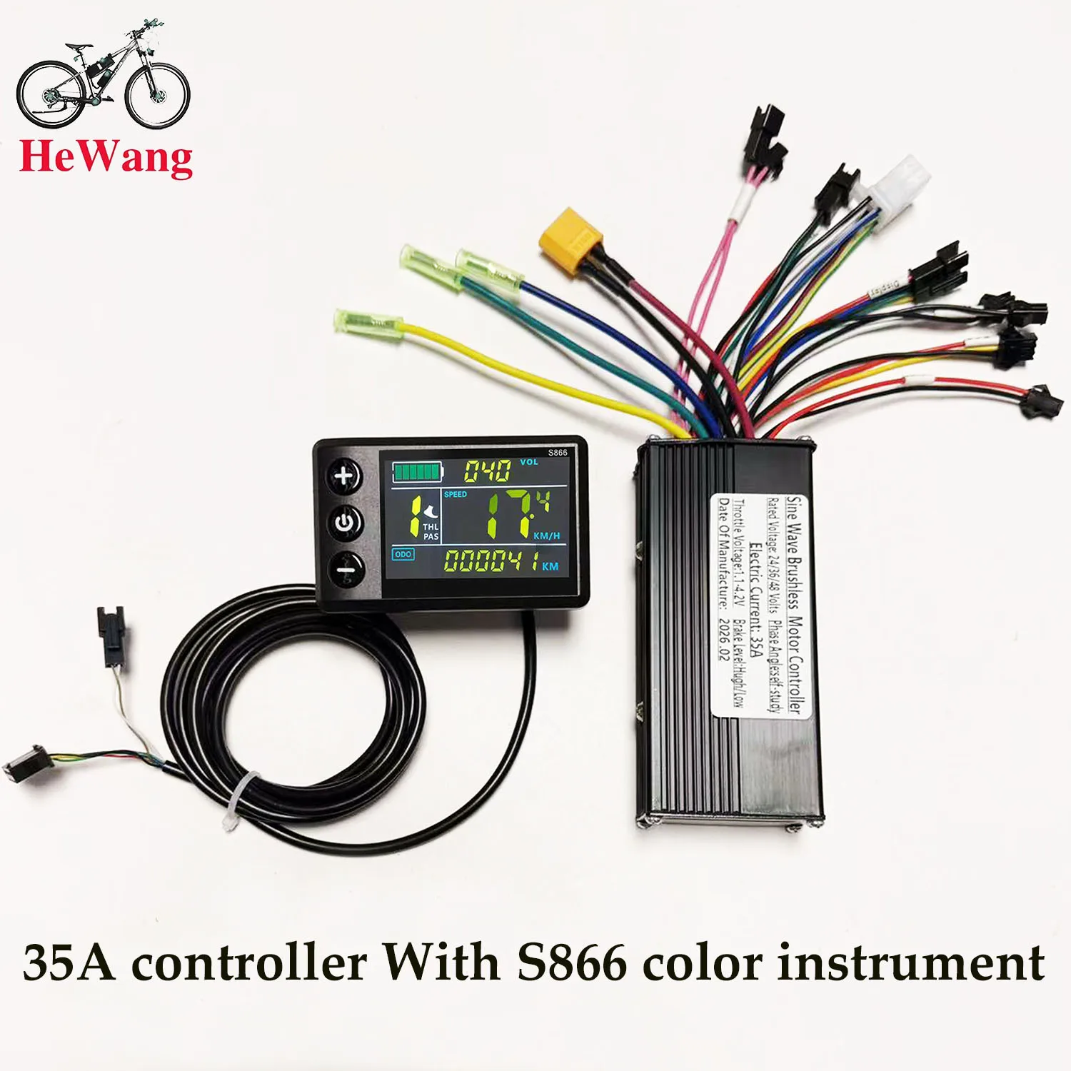 24V 36V 48V 750W-1000W 3-mode Brushless Motor 35A Sine Wave Controller 9mosfet With S866 No.2 UART LCD for E-Bicycle Scooter