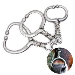 1Pc Livestock Cattle Nose Rings Stainless Steel Cattle Nose Clamp Bull Cow Spring Nose Farm Animal Supplies Cattle Nose Rings