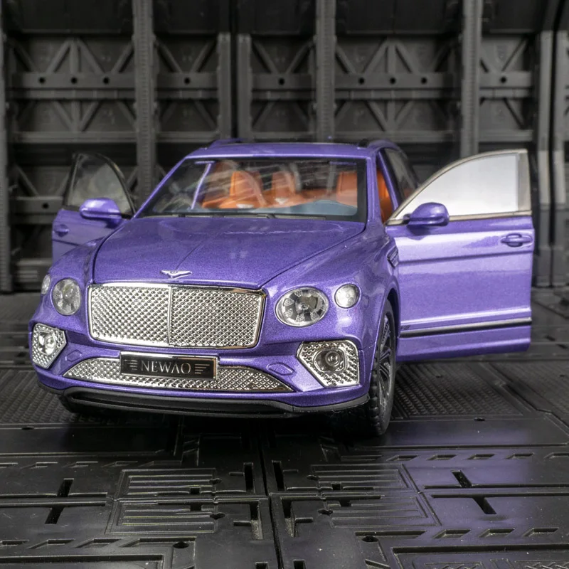 1:24 coleção de ornamentos de modelo de carro de luxo em liga Bentley, portas e capô do motor, porta-malas pode ser aberto para brinquedos infantis