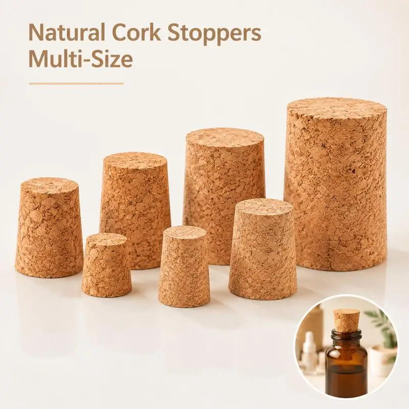 10/5Pcs Soft Wood Corks Tapered Cork Plugs Wine Bottle Stopper Leakproof Wine Bottle Corks Wine Cork Stoppers Handicrafts Corks