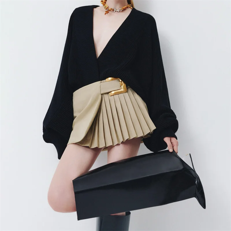 

Женская юбка, новая тонкая мини-юбка с асимметричным поясом на осень 2021, женская полуюбка с высокой талией y2k, хлопковая короткая юбка