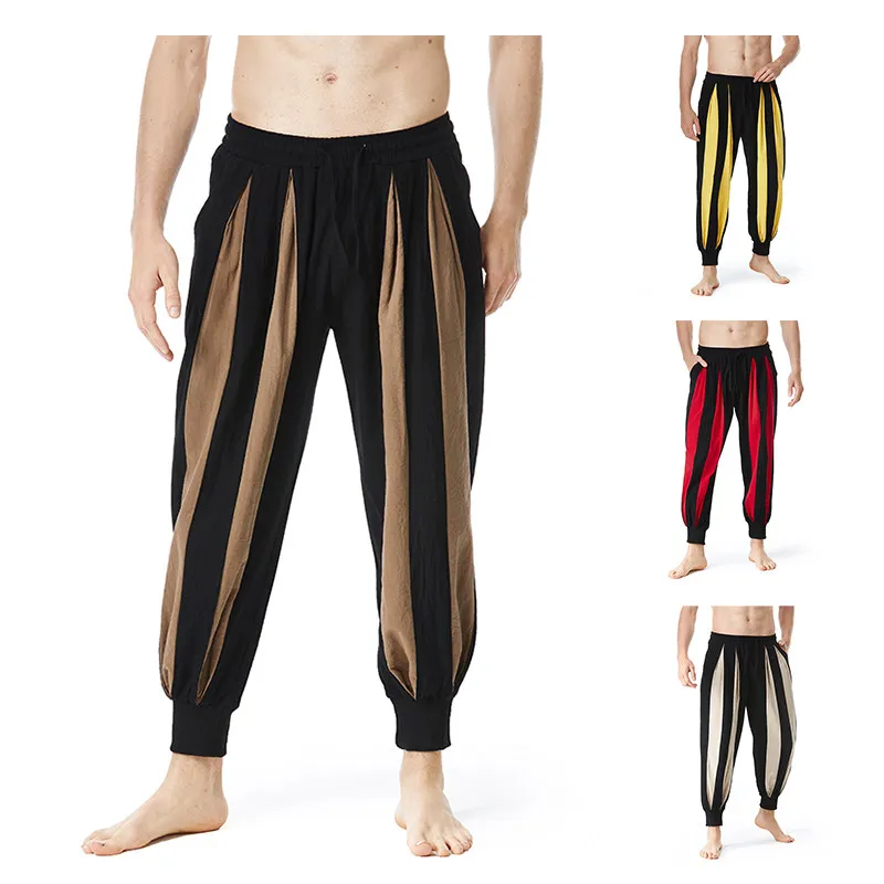 

Summer Cotton Linen Casual Men's Long Pants Fitn Running Sports Trousers Slimming Effect Extra Large Size Morning Exercise