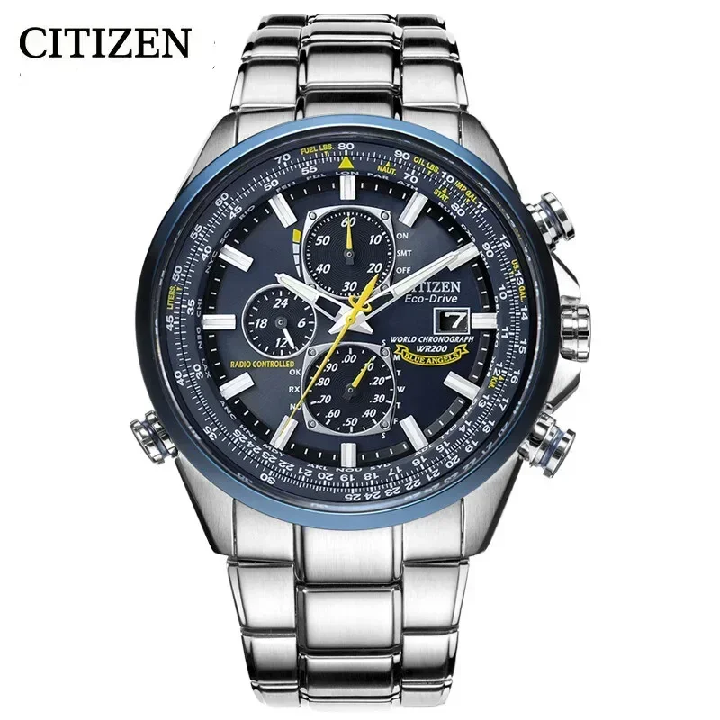 CITIZEN Watche-reloj automático de acero inoxidable, cronógrafo de cuarzo, resistente al agua, multifunción, automático, Original