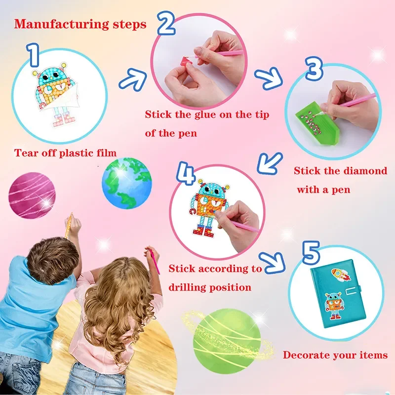 New Christmas Diamond Painting Keychain Ornaments DIY Hanging Diamond Art Acrylic for Kids Christmas Crafts Family Decor Toys