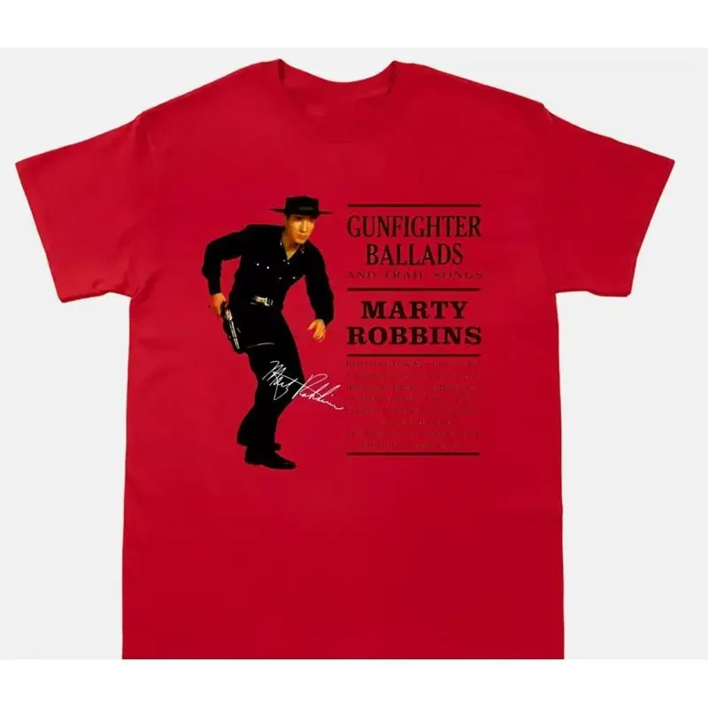 Rare Marty Robbins Gunfighter Ballads and Trail Songs Red All Size T shirt