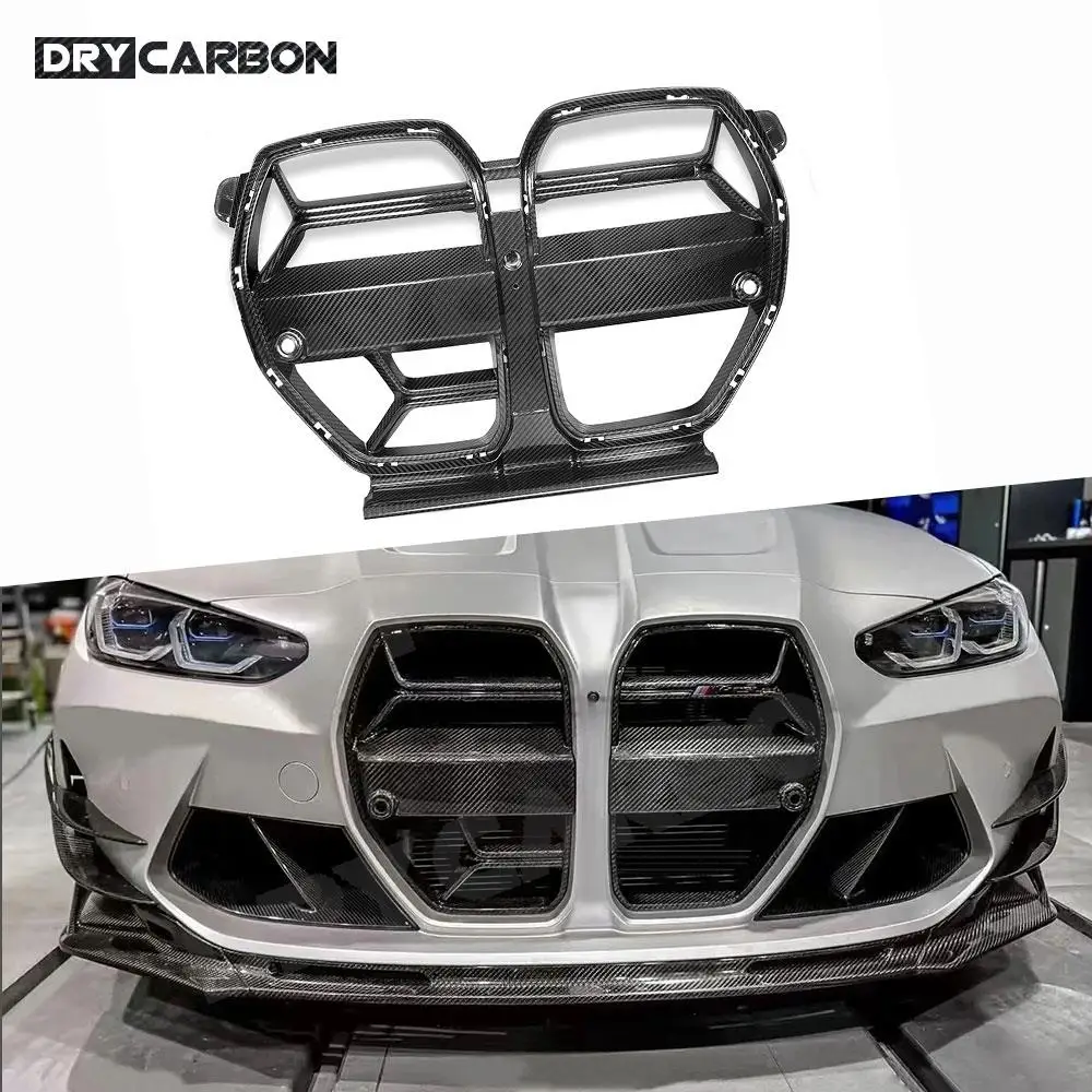 

Dry Carbon Fiber Car Front Bumper Racing Grills Front Grille Body Kits With ACC Hole for BMW G80 M3 G82 G83 M4 2021+