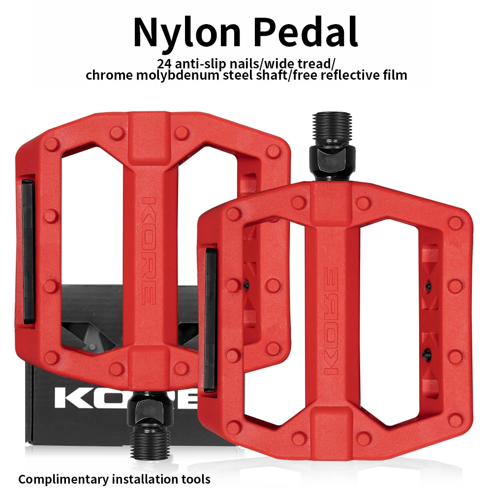 KORE MTB Racefiets Pedaal Lagerpedalen Antislip Vouwfiets Fixed Gear Waterbestendig Nylon Downhill Ultralicht voor 14 mm onderdeel