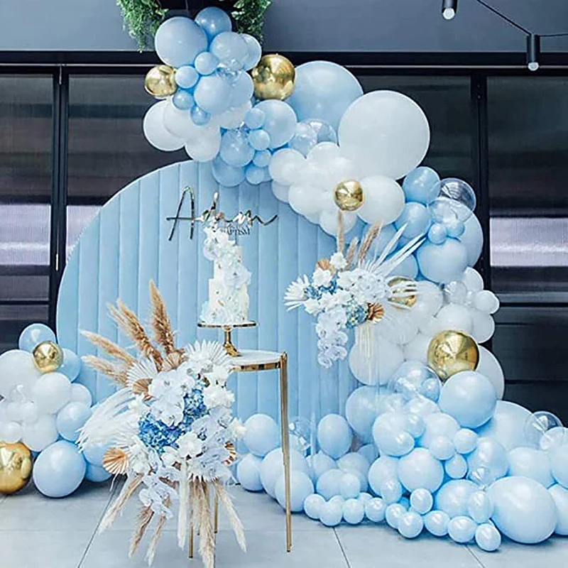 138pcs/Set Blue Balloons Garland Kit Gold Confetti Balloon Arch Birthday Party Decoration Wedding Birthday Baby Shower Globos