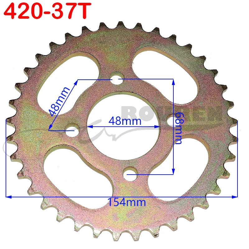 

420 37T 48mm 37 Tooth Chain For Chinese ATV Quad Pit Dirt Bike Motorcycle Motor Moped Rear Sprocket