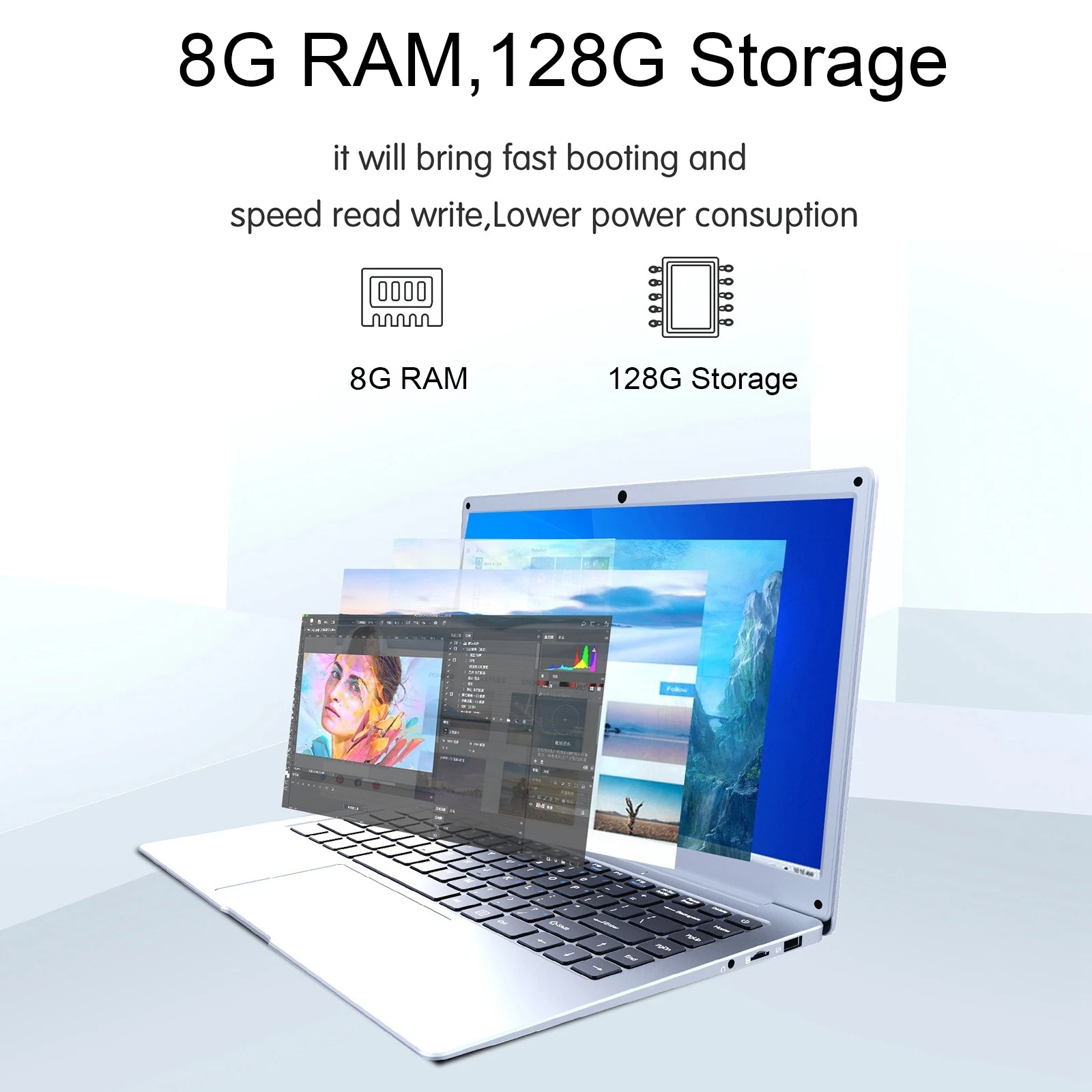 Jumper EZbook S5 Laptop 14.0 pollici 6GB 8GB 12GB RAM 128GB ROM Windows 11 Intel Celeron N4000/ N3350/ N4020 1920x1080 4600mAh PC