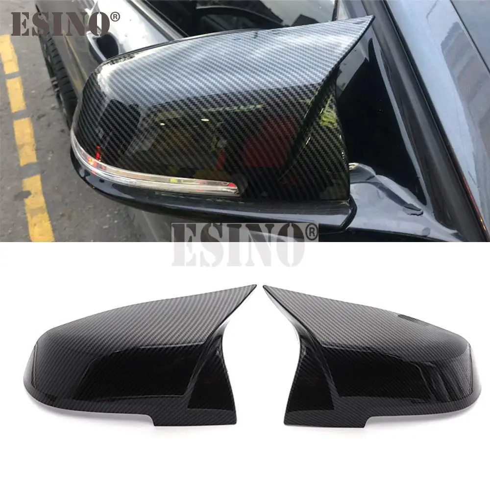 

2 x ABS Carbon Fiber Look Oxhorn Rearview Side Mirror Replacement Covers Cases For BMW F20 F21 F22 F23 F30 F31 F34 F32 F33 F87