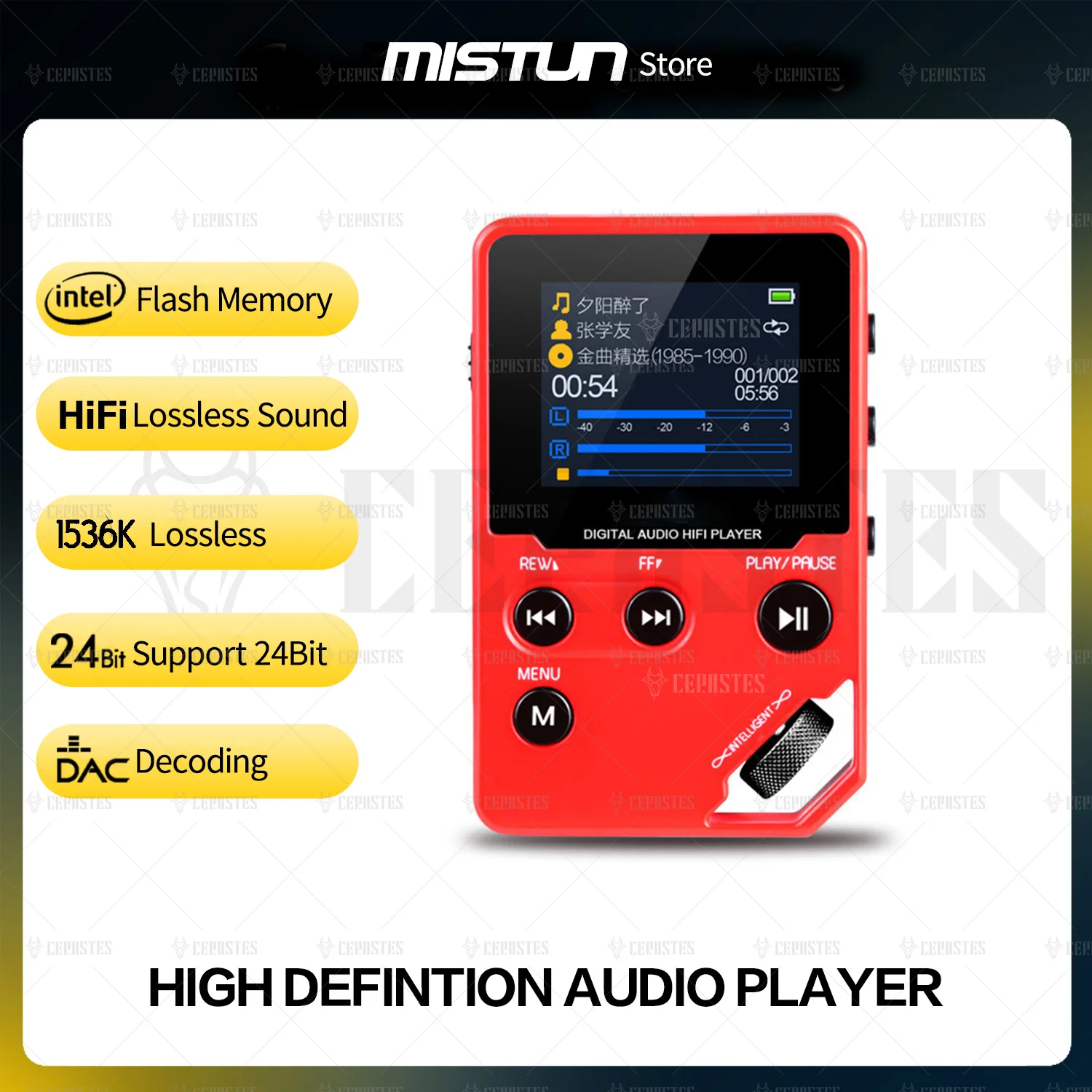 

2023 Sports HiFi MP3 Music Player HD Lossless FLAC ACC APE Digital Audio Walkman Metal Material Roller Design FM/E-Book/Recorder