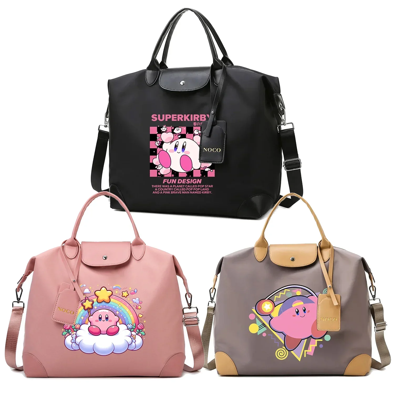 

Kirbys женская большая сумка большой емкости с графическим принтом сумки дорожный багаж портативные дорожные сумки из искусственной кожи подарок для девочек