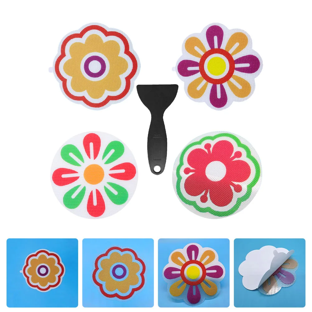 

4pcs Frosted Anti-Slip Stickers Decorative Bathtub Tile Stickers For Bathroom Kitchen Hotel Self-Adhesive Non-Skid Floor Sticker