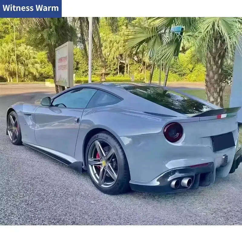 For Ferrari F12 2013-2015 Real Carbon Fiber Rear Diffuser Bumper Spoiler Lip Splitters High Quality Car Accessories