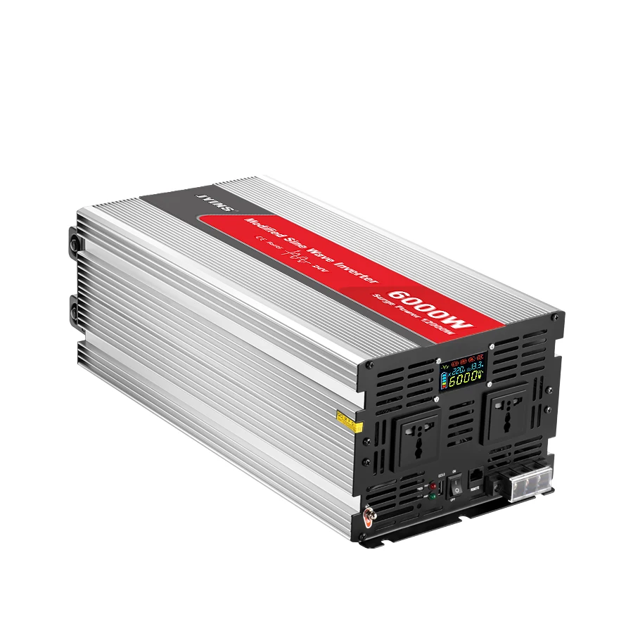 

6000W Power Inverter with LCD Display DC 12v/24v/48v to AC 110v/230v Modified Sine Wave for Home Use or Vehicles