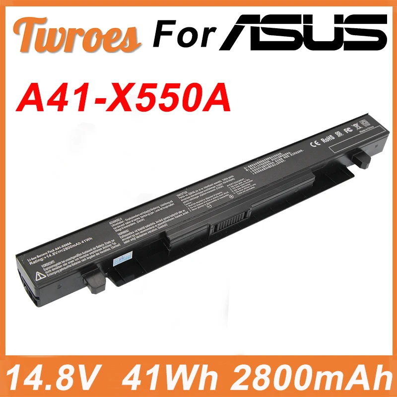 

Laptop Battery 14.8V 41Wh 2800mAh For ASUS A41-X550A For X550C/X550L/X550CC/X552E/X552C/F552C X550V X550LC X550A X552M X552W