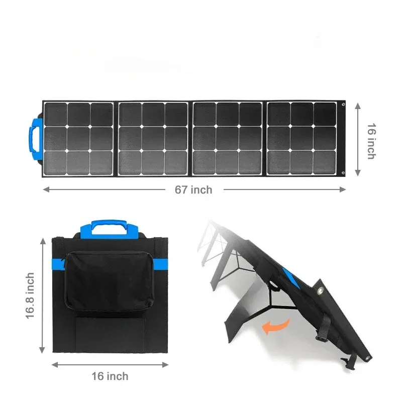 YYHC Usb Type C Outdoor Camping Solar Panel Kit Gear Bag Charger 100W 200W Folding Etfe Camping Foldable Portable Solar Panel