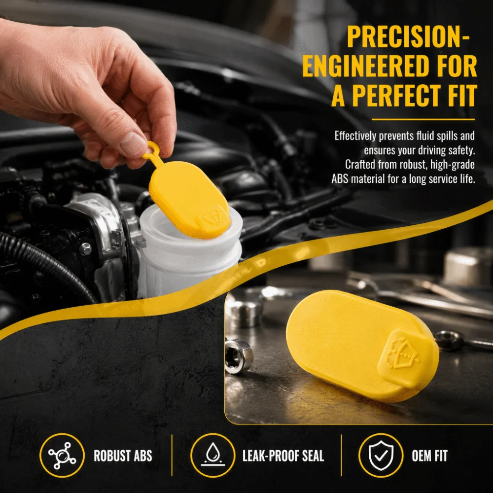 Yellow Windshield Washer Bottle Cap ABS Washer Reservoir Cap for OPEL Vivaro A / Clio 2 (II)