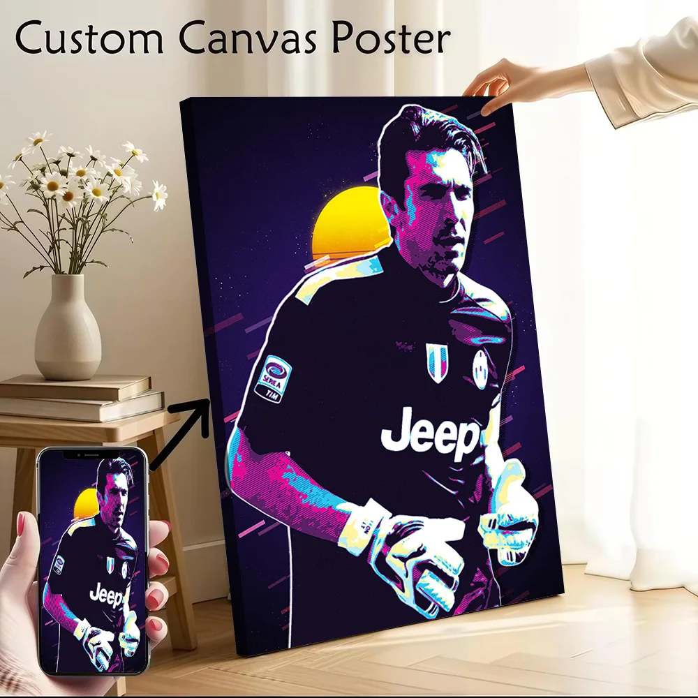 Pôster de Arte Retro Gianluigi Buffon em Lona Personalizável, Pintura Impressa em Lona para Decoração de Interiores