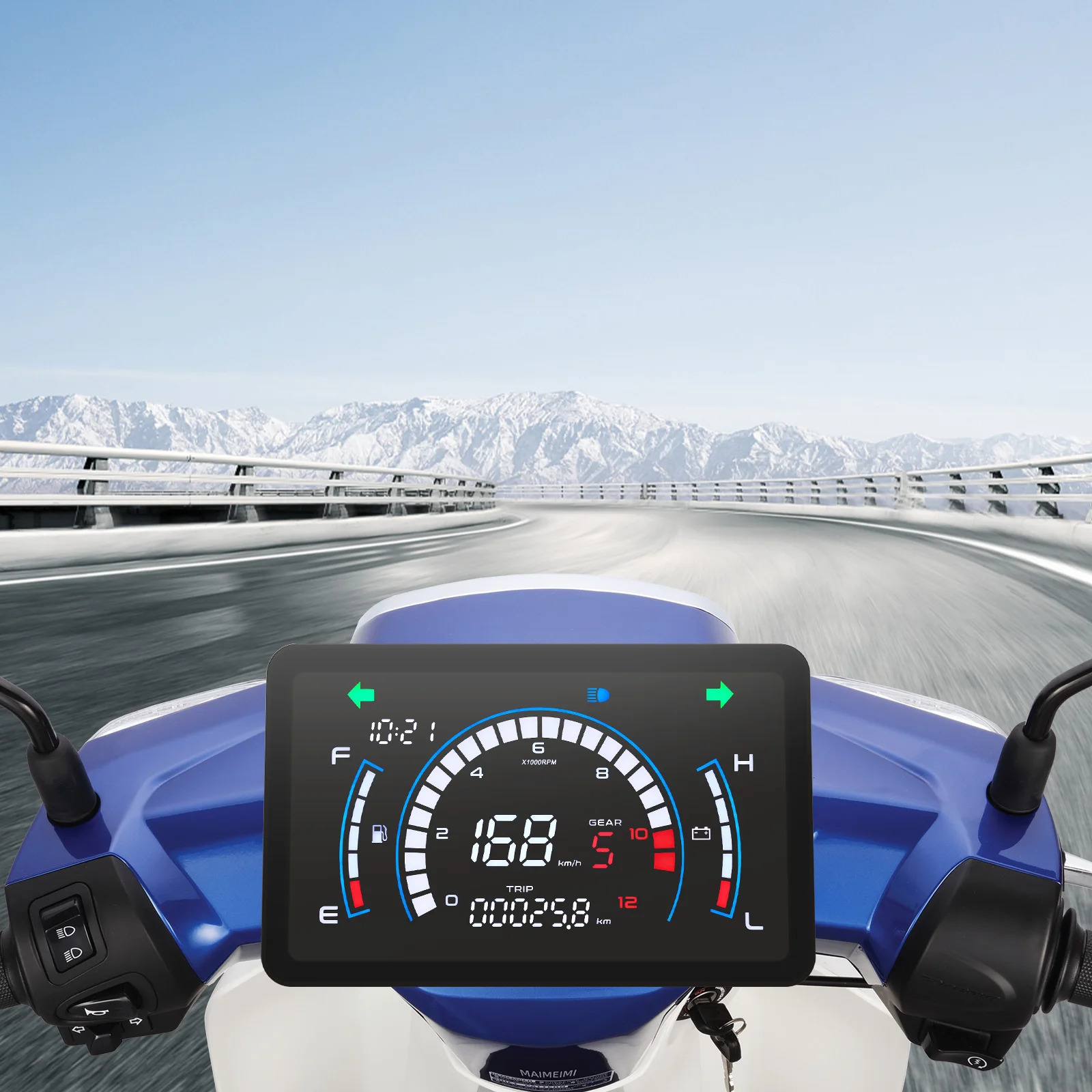 Motorcycle Speedometer LED Tachometer Dashboard For Honda EX5 Dream/EX5 Ipowed with Voltage fuel gauge high beam with bracket - Image 4