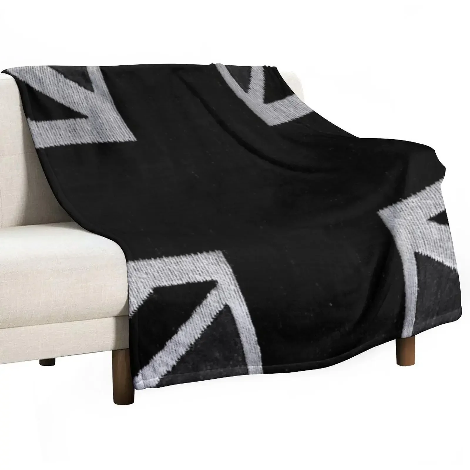 UNION JACK black & white Throw Blanket funny gift For Baby Furry Vintage Blankets