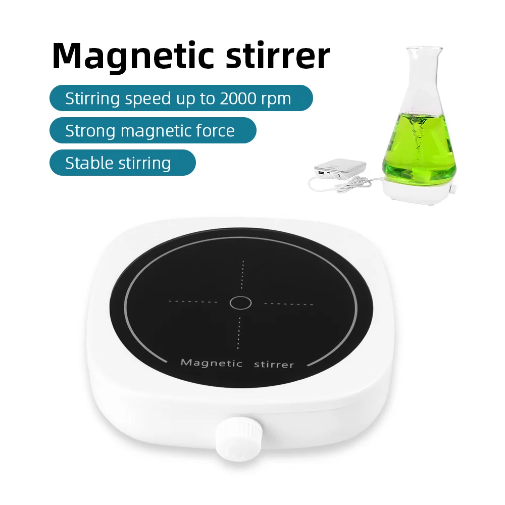 2000 Rpm Magnetic Stirrer ห้องปฏิบัติการ Stirrers Mini Magnetic Stirrer EU Plug ความจุ: 2000Ml 110V-220V