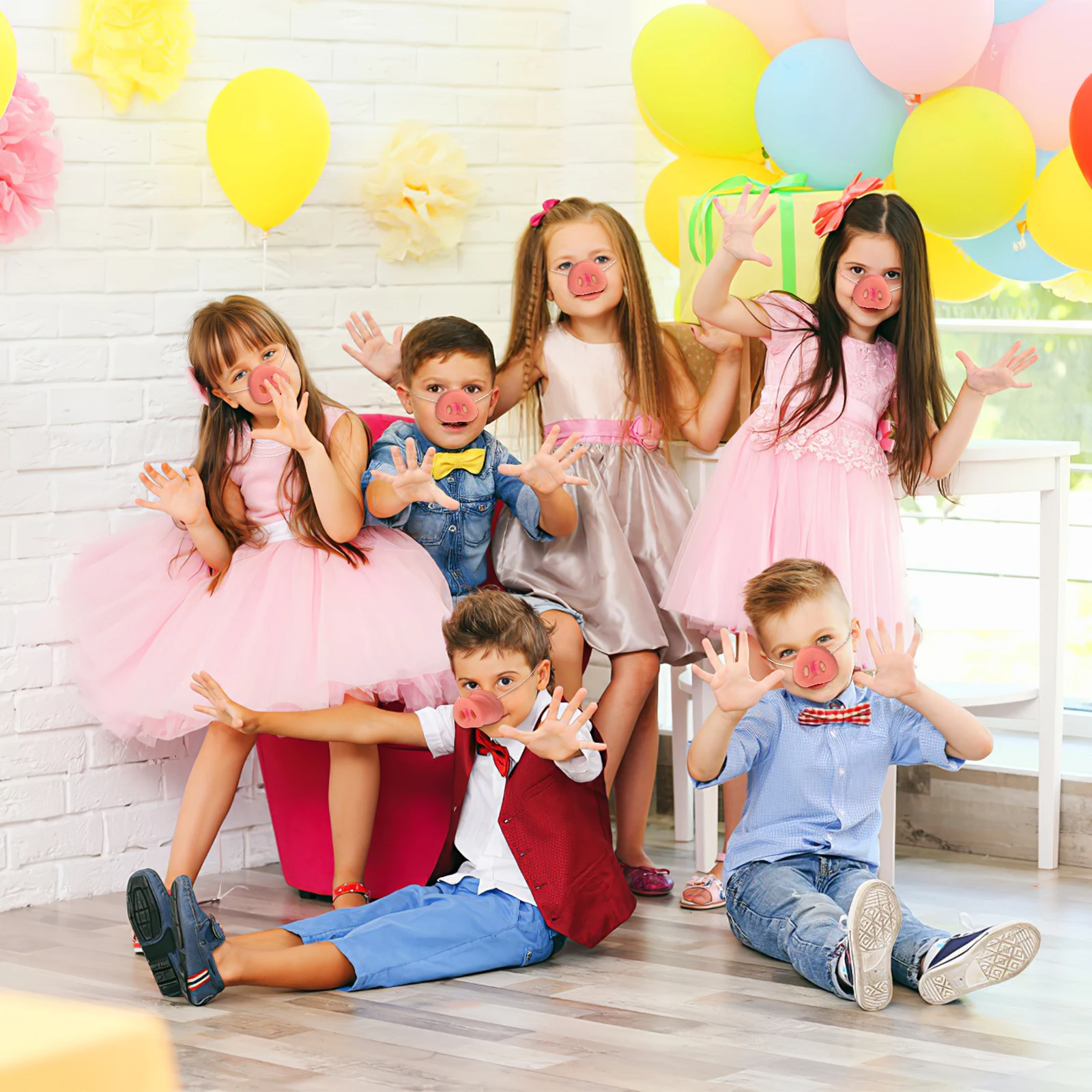 

3 Pcs Vinyl Pig Nose Masks Cute Animal Props 6x5x5cm Elastic Band Cosplay Supplies Party Accessories Masquerade